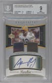 Aaron Rodgers from the 2005 Upper Deck Exquisite Collection set graded by Beckett and given an overall grade of 9.