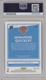 Immanuel Quickley from the 2020-21 Panini Donruss Optic set featuring a Gold parallel graded by PSA and given an overall grade of 10.