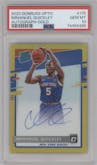 Immanuel Quickley from the 2020-21 Panini Donruss Optic set featuring a Gold parallel graded by PSA and given an overall grade of 10.