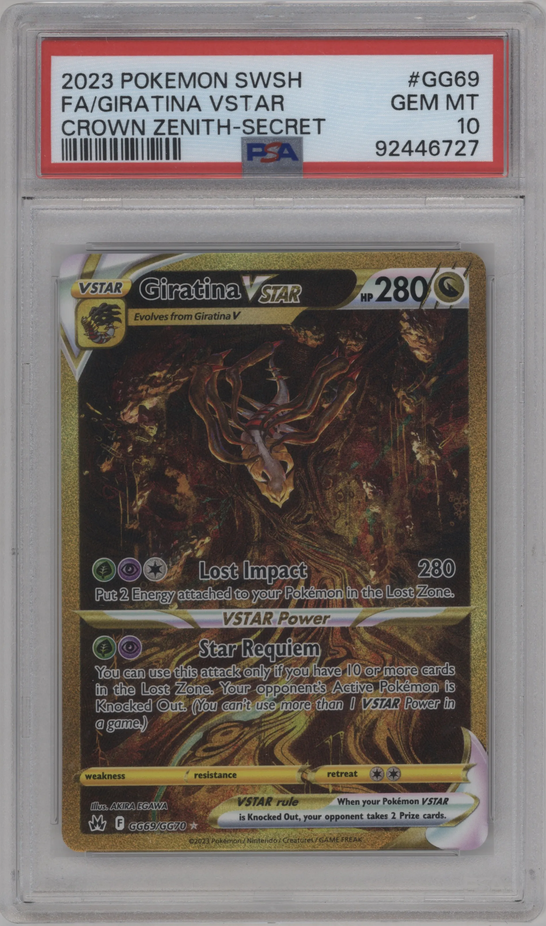 2023 Pokemon SWSH Crown Zenith GG Giratina VSTAR #GG69 PSA 10