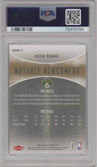 Kevin Durant from the 2007-08 Fleer Hot Prospects set graded by PSA and given an overall grade of 10.