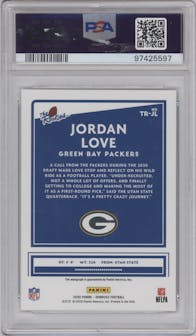 Jordan Love from the 2020 Panini Donruss set graded by PSA and given an overall grade of 9.