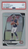 Caleb Williams from the 2024 Panini Prizm set featuring a Silver Prizm parallel graded by PSA and given an overall grade of 9.