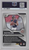 Caleb Williams from the 2024 Panini Prizm set featuring a Silver Prizm parallel graded by PSA and given an overall grade of 9.