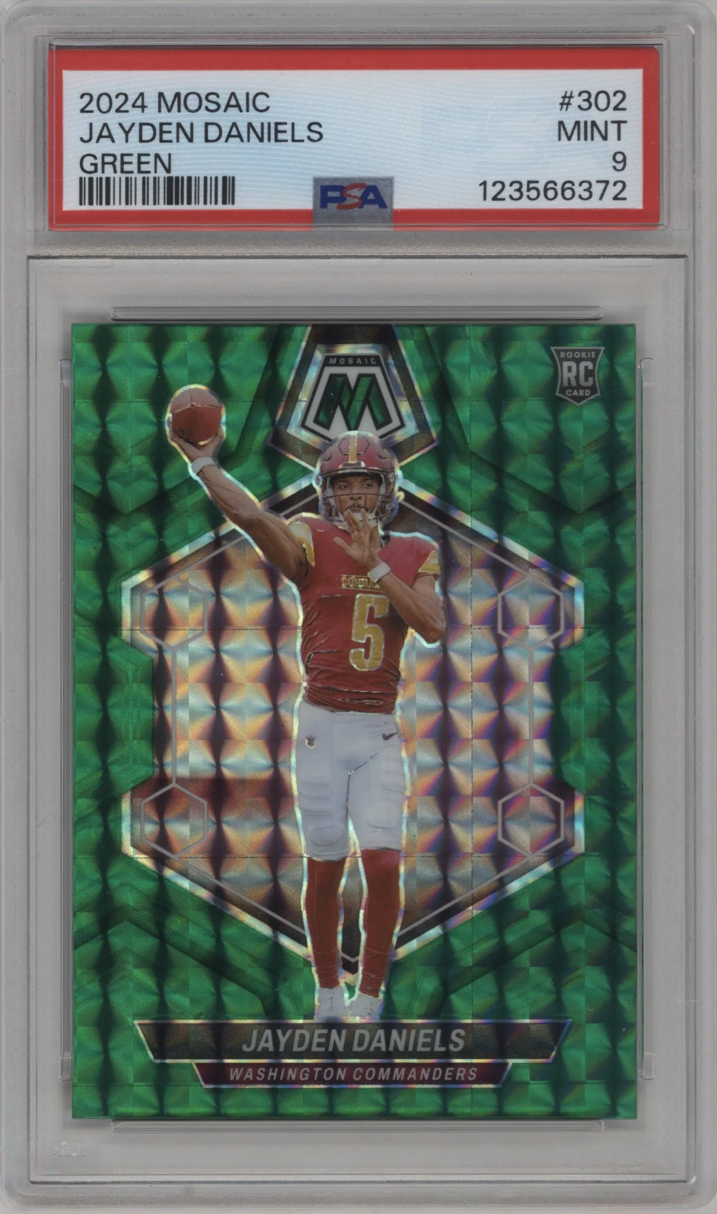 2024 Panini Mosaic Jayden Daniels Green Mosaic #302 PSA 9