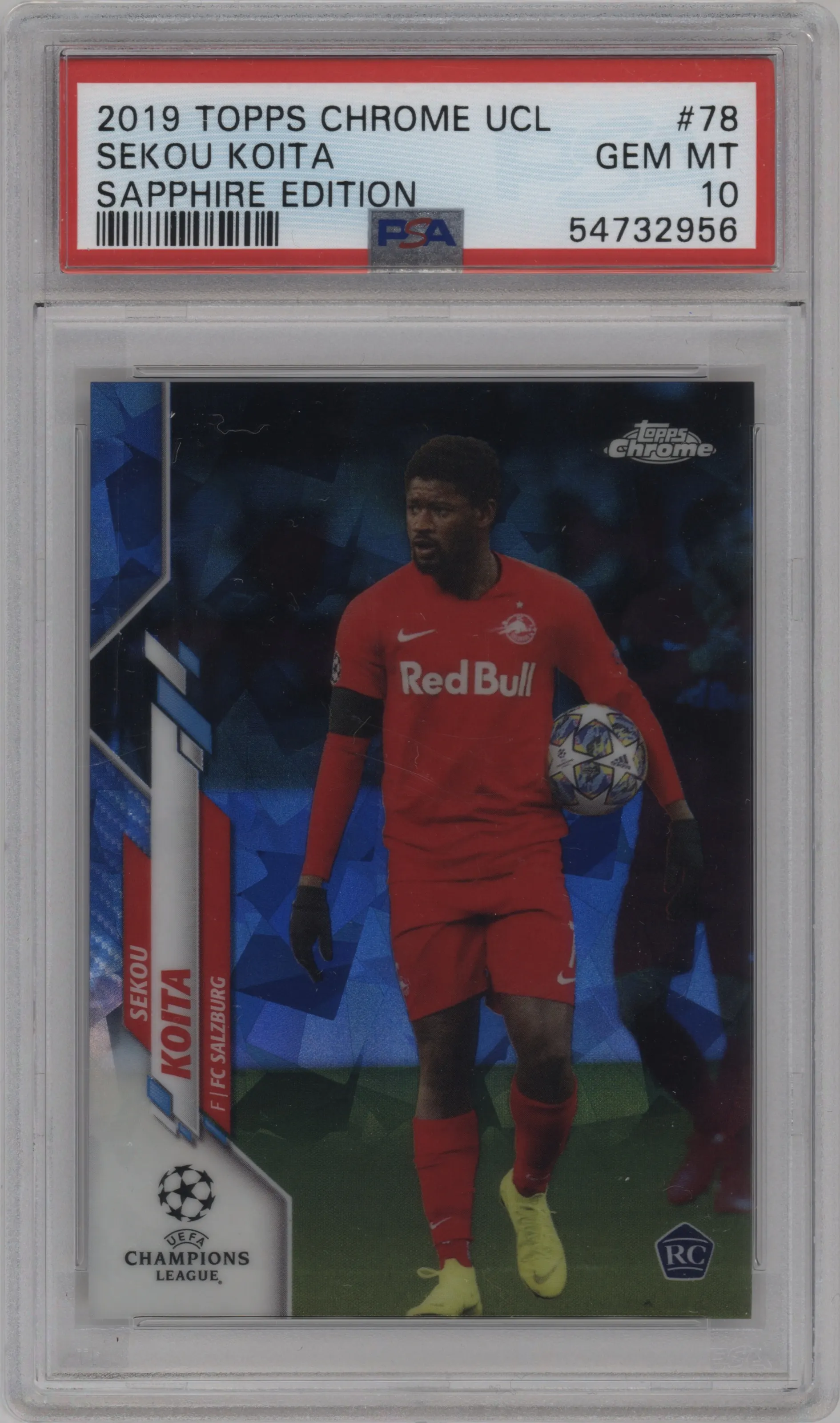 2019 Topps Chrome Sapphire Edition UEFA Champions League Sekou Koita PSA 10