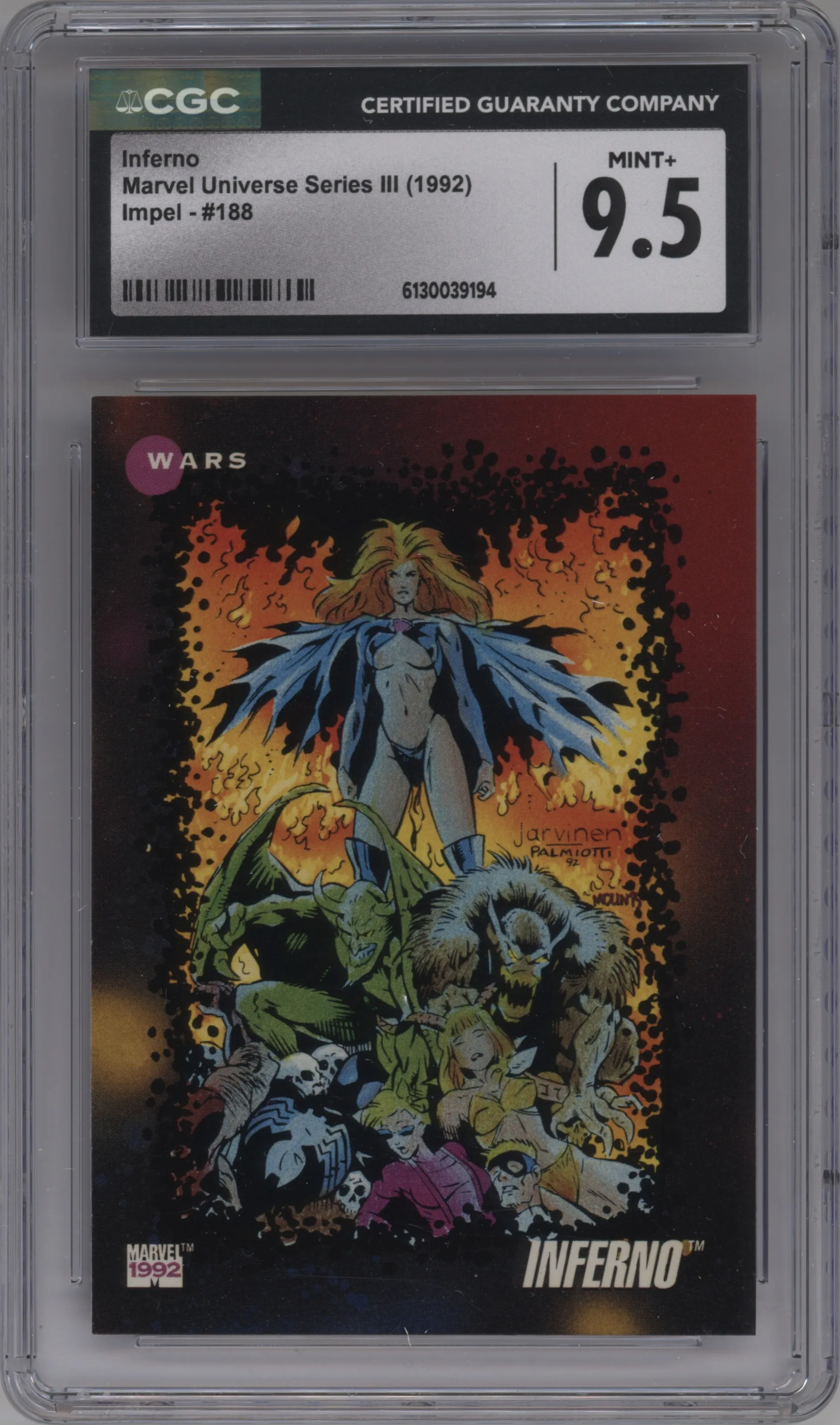 1992 Impel Marvel Universe Series 3 Inferno #188 CGC 9.5