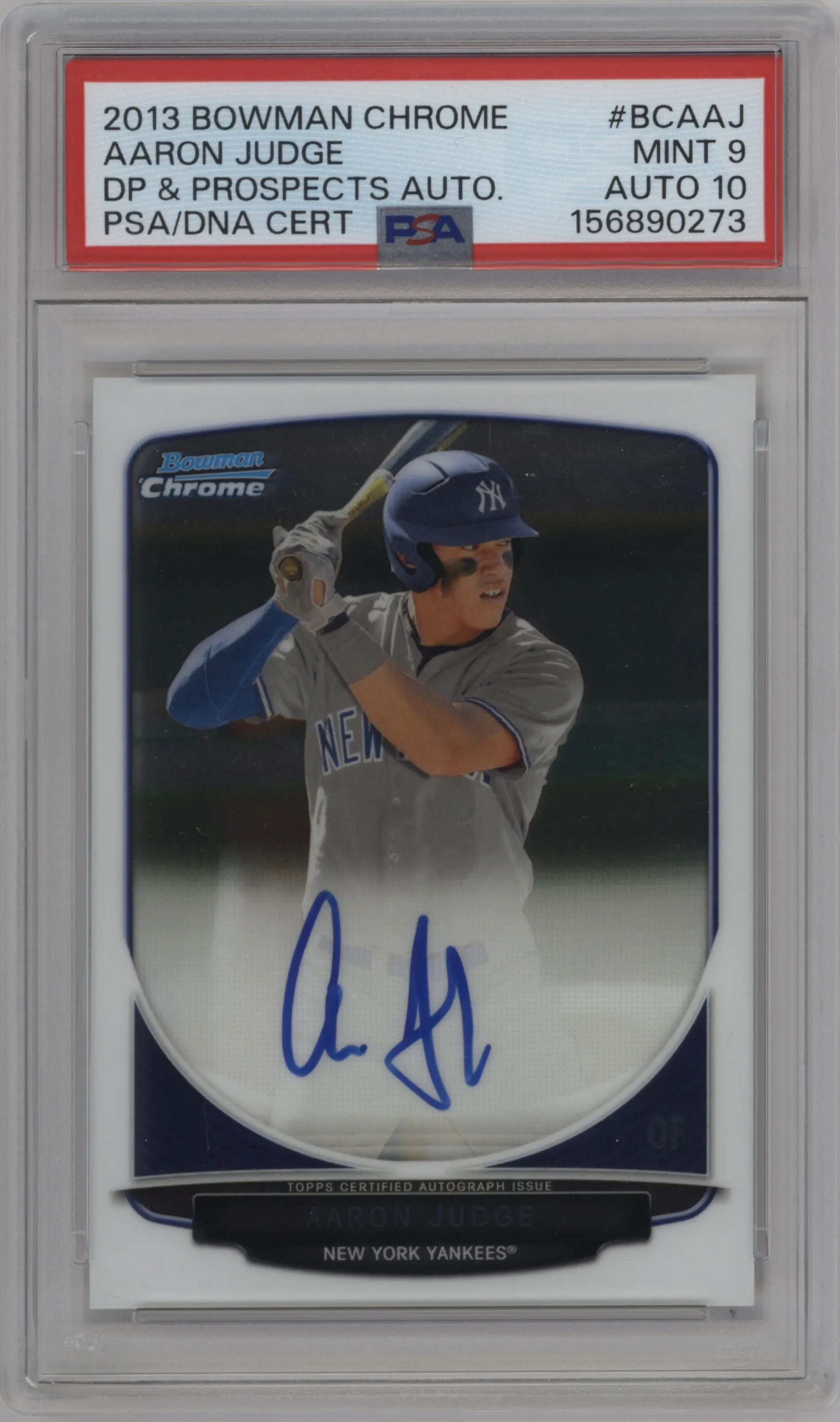 2013 Bowman Draft Picks & Prospects Chrome DP Auto Aaron Judge #BCA-AJ PSA 9