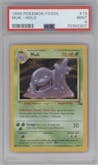 Muk from the 1999 Pokemon set graded by PSA and given an overall grade of 9.