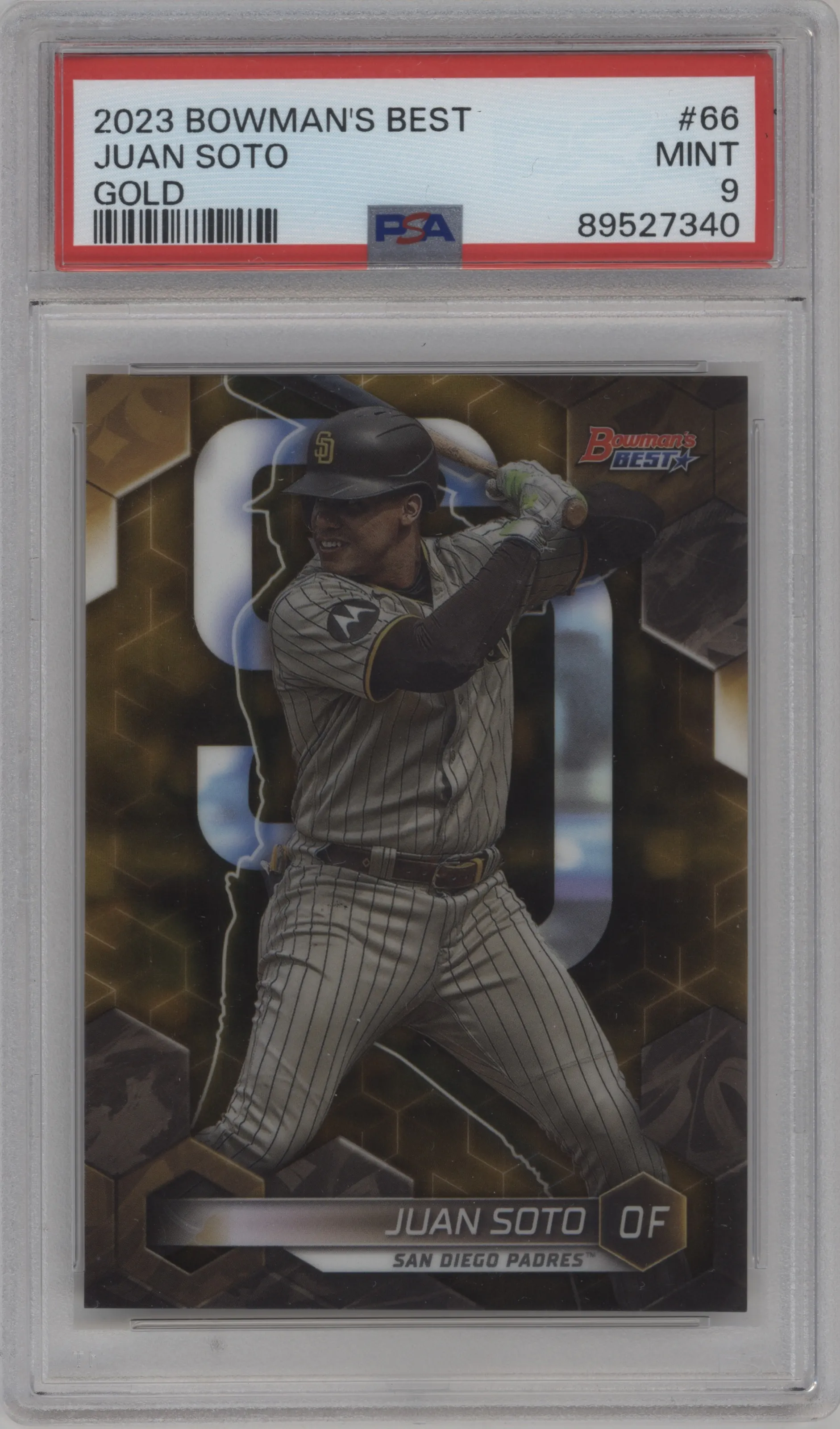 2023 Bowman's Best Juan Soto Gold Refractor #66 PSA 9