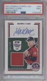 Maxwell Clark from the 2021 Panini Stars & Stripes USA set graded by PSA and given an overall grade of 9.