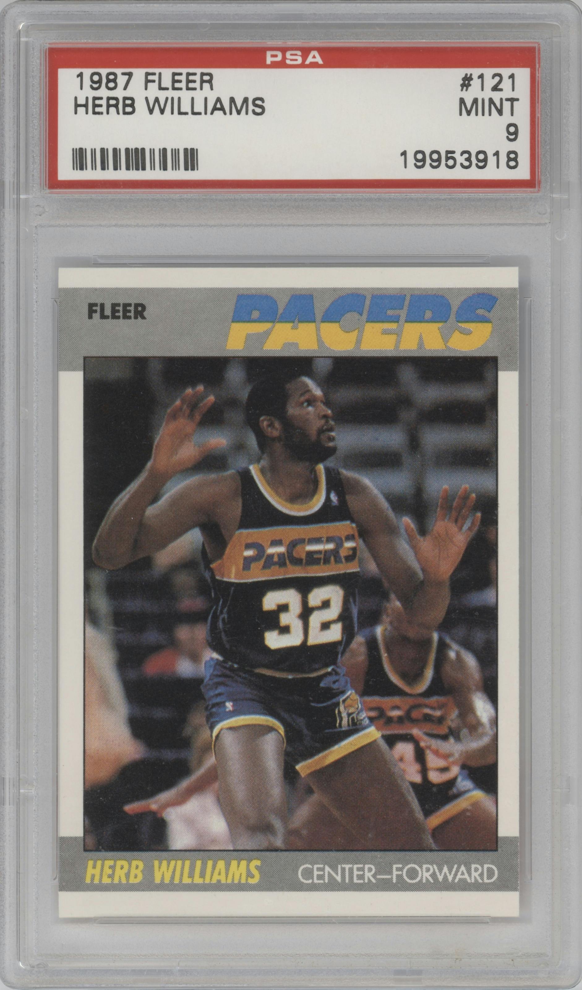 Herb Williams from the 1987-88 Fleer set graded by PSA and given an overall grade of 9.