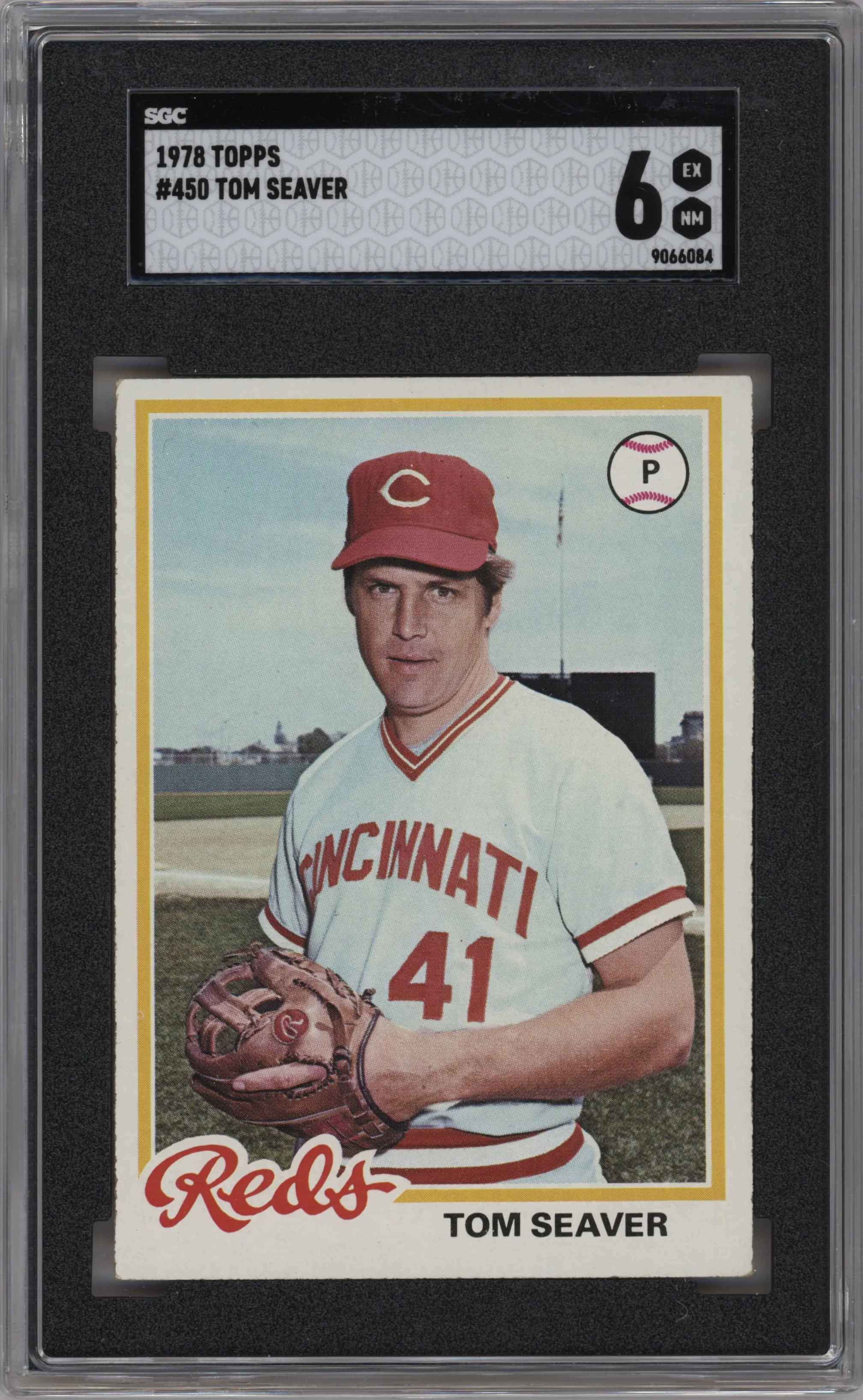 Tom Seaver from the 1978 Topps set graded by SGC and given an overall grade of 6.