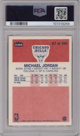 Michael Jordan from the 1986-87 Fleer set graded by PSA and given an overall grade of 5.