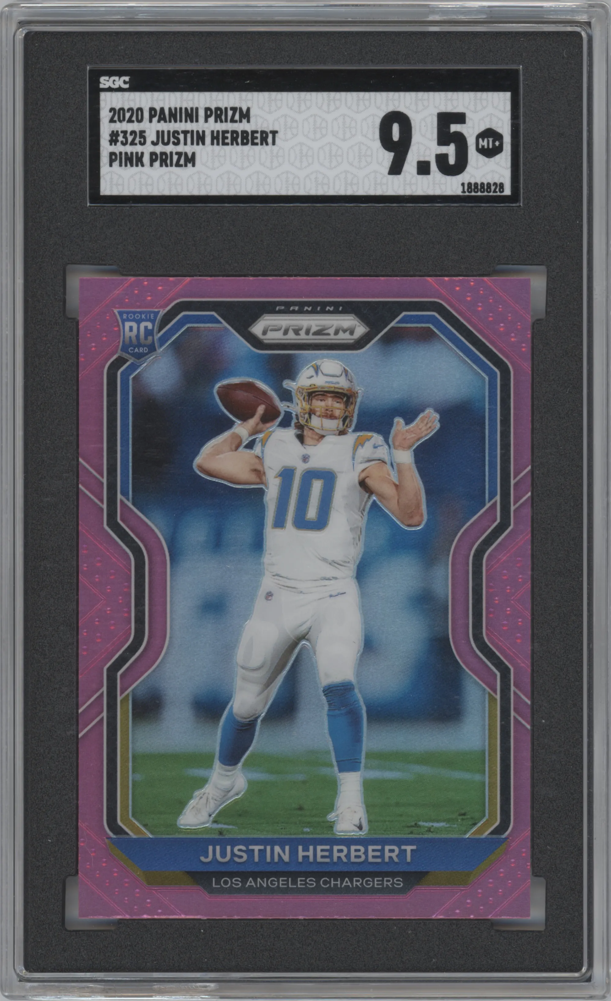 2020 Panini Prizm Justin Herbert Pink Prizm SGC 9.5