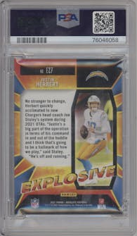 Justin Herbert from the 2021 Panini Absolute set graded by PSA and given an overall grade of 9.