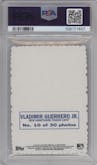 Vladimir Guerrero Jr. from the 2018 Topps Heritage Minor League set graded by PSA and given an overall grade of 10.