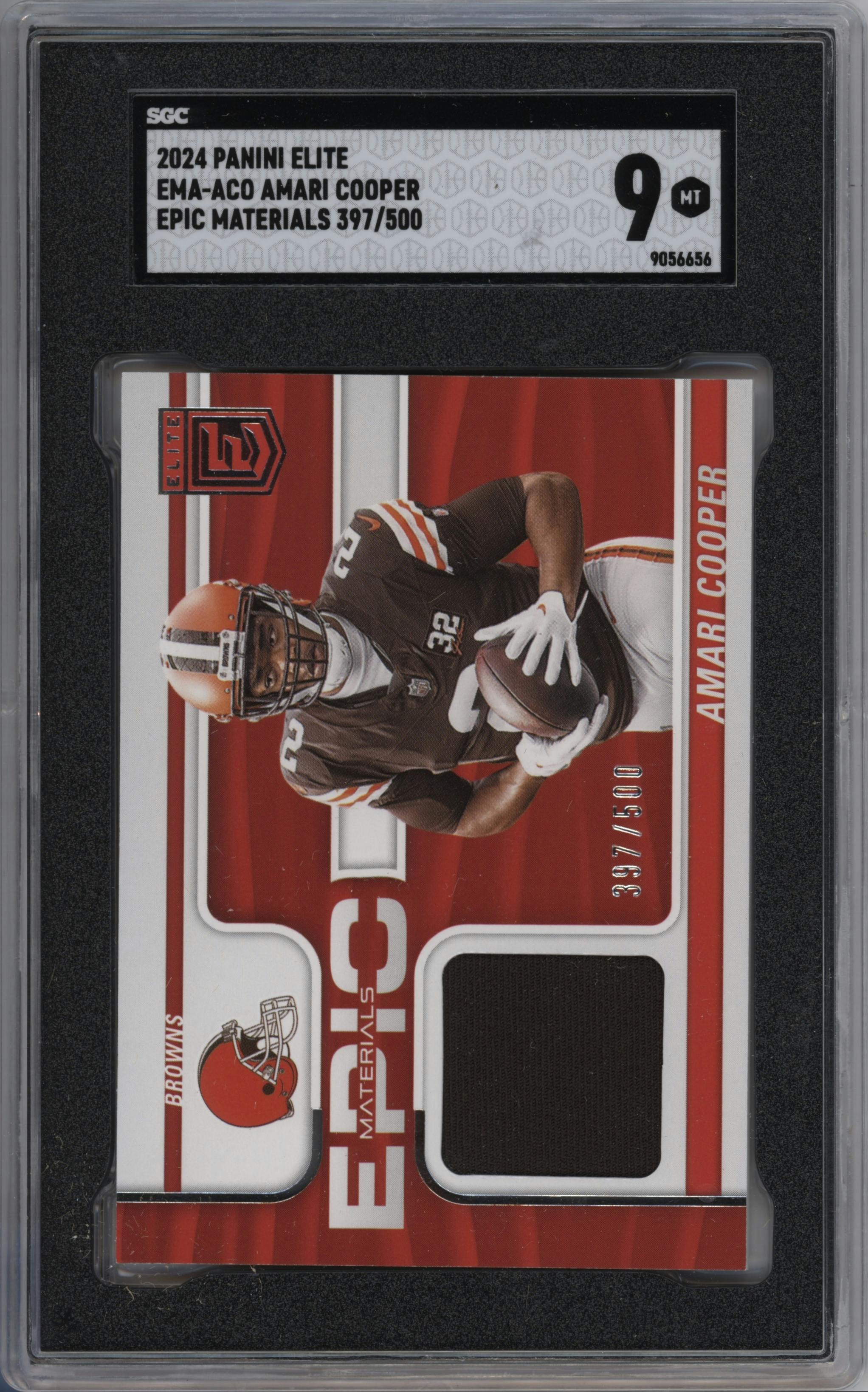 Amari Cooper from the 2024 Panini Donruss Elite set graded by SGC and given an overall grade of 9.