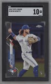 Bo Bichette from the 2020 Topps Chrome set graded by SGC and given an overall grade of 10.