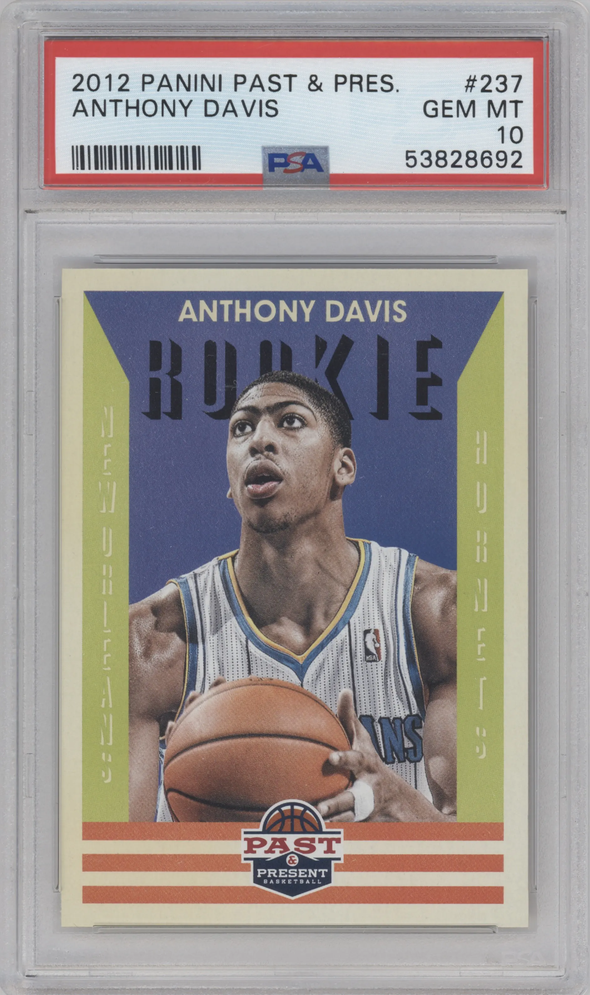 Anthony Davis from the 2012-13 Panini Past & Present set graded by PSA and given an overall grade of 10.