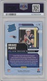 Drake Maye from the 2024 Donruss set graded by PSA and given an overall grade of 9.