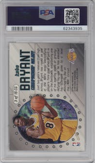 Kobe Bryant from the 1997-98 Metal Universe Championship set graded by PSA and given an overall grade of 9.