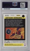 Anthony Edwards from the 2020-21 Panini Flux set featuring a Fanatics Cracked Ice parallel graded by PSA and given an overall grade of 10.