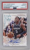 De'Aaron Fox from the 2022-23 Panini Court Kings set featuring a Ruby  parallel graded by PSA and given an overall grade of 10.