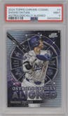 Shohei Ohtani from the 2024 Topps Cosmic Chrome set graded by PSA and given an overall grade of 9.