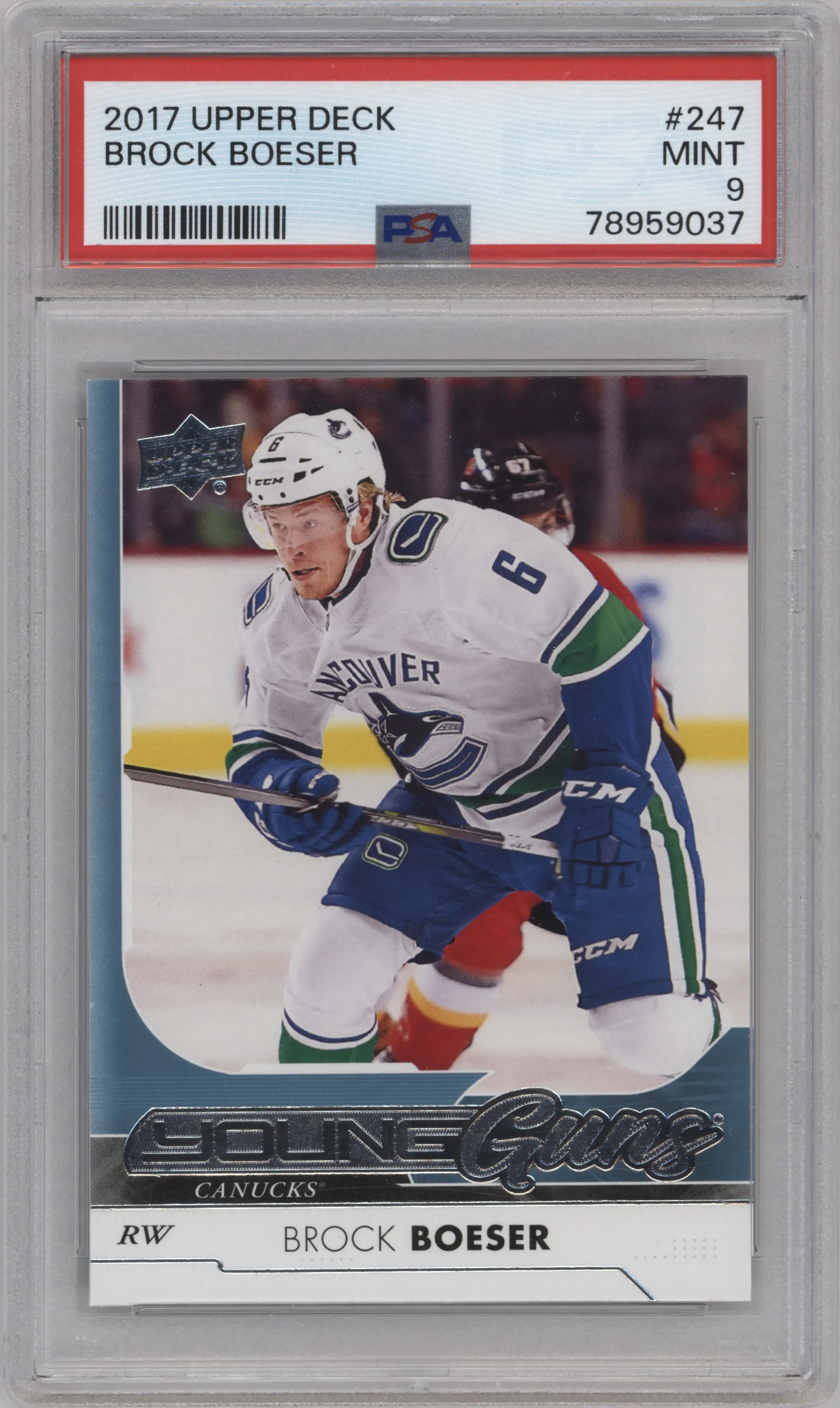 2017 Upper Deck Young Guns Brock Boeser #247 PSA 9