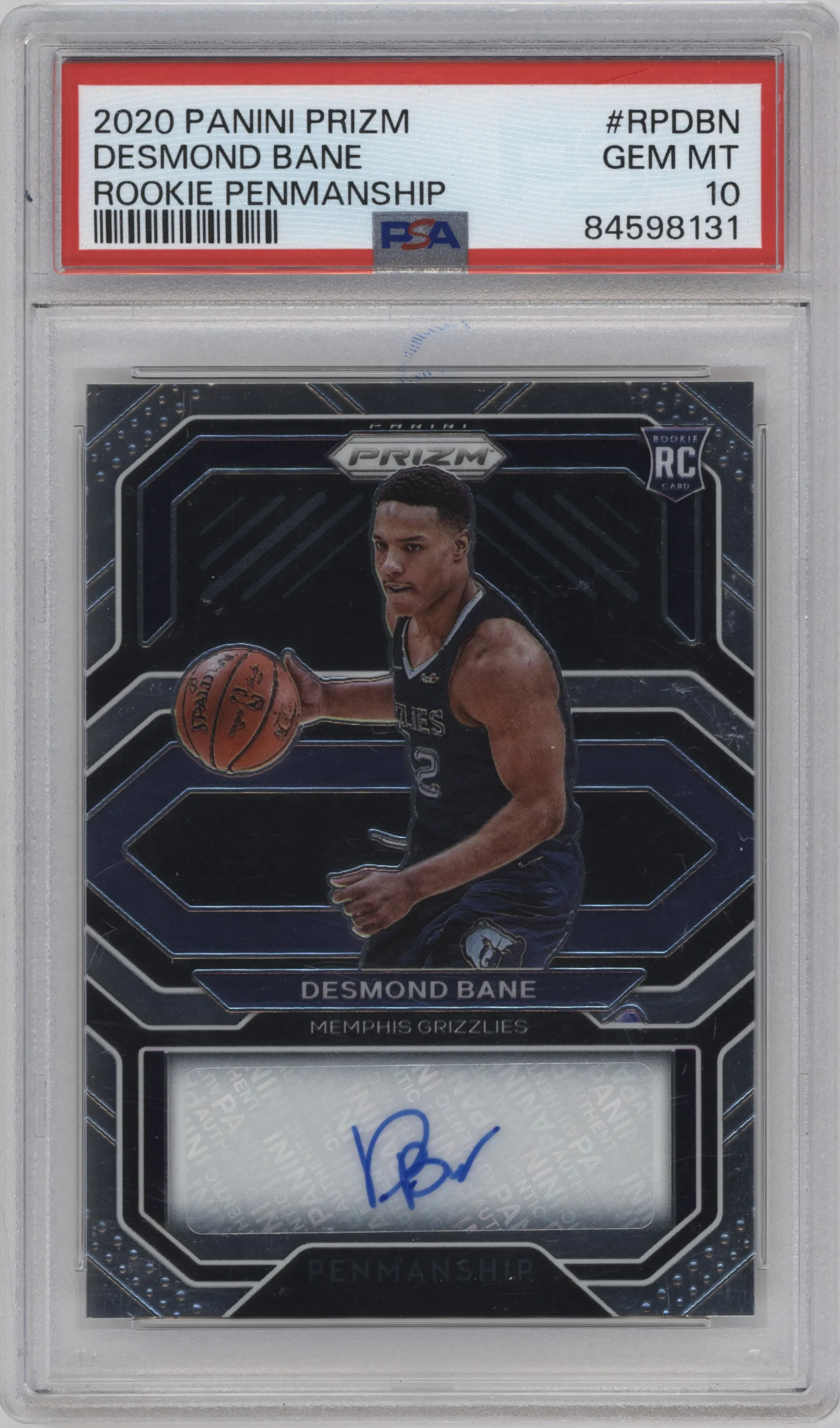 2020 Panini Prizm Rke.Pen. Desmond Bane PSA 10