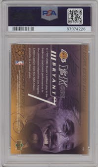 Kobe Bryant from the 2000-01 Upper Deck set graded by PSA and given an overall grade of 9.