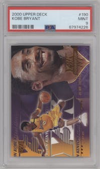 Kobe Bryant from the 2000-01 Upper Deck set graded by PSA and given an overall grade of 9.