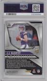 J.J. McCarthy from the 2024 Panini Prizm set featuring a Blue Wave Prizm parallel graded by PSA and given an overall grade of 10.
