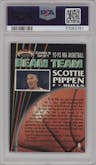 Scottie Pippen from the 1992-93 Topps Stadium Club set featuring a Members Only parallel graded by PSA and given an overall grade of 9.