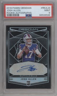 Josh Allen from the 2018 Panini Obsidian set graded by PSA and given an overall grade of 9.