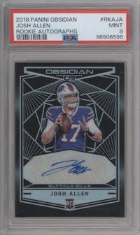 Josh Allen from the 2018 Panini Obsidian set graded by PSA and given an overall grade of 9.