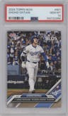 Shohei Ohtani from the 2024 Topps Now set graded by PSA and given an overall grade of 10.