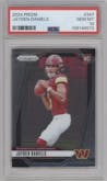 Jayden Daniels from the 2024 Panini Prizm set graded by PSA and given an overall grade of 10.