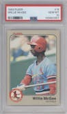 Willie McGee from the 1983 Fleer  set graded by PSA and given an overall grade of 10.
