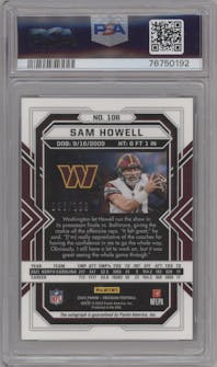 Sam Howell from the 2022 Panini Obsidian set graded by PSA and given an overall grade of 10.