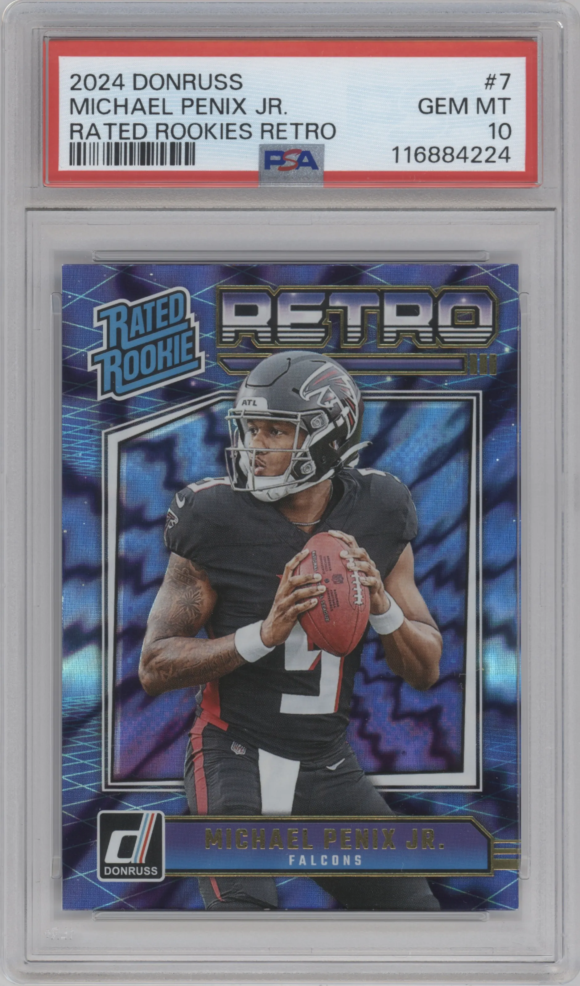 2024 Donruss Retro Rtd.Rke. Michael Penix Jr. #7 PSA 10