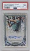 Jonny Farmelo from the 2024 Bowman Sterling set featuring a Wave Refractor parallel graded by PSA and given an overall grade of 9.