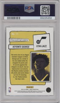 Keyonte George from the 2023-24 Panini NBA Hoops set graded by PSA and given an overall grade of 10.