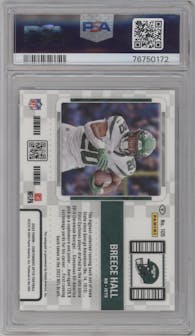 Breece Hall from the 2022 Panini Contenders Optic set graded by PSA and given an overall grade of 10.