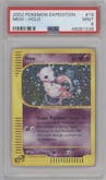 Mew from the 2002 Pokemon E-CARD set graded by PSA and given an overall grade of 9.