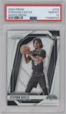 Stephon Castle from the 2024-25 Panini Prizm set featuring a White Prizm parallel graded by PSA and given an overall grade of 10.