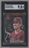 Corbin Carroll from the 2023 Topps Chrome Platinum Anniversary set graded by SGC and given an overall grade of 9.5.