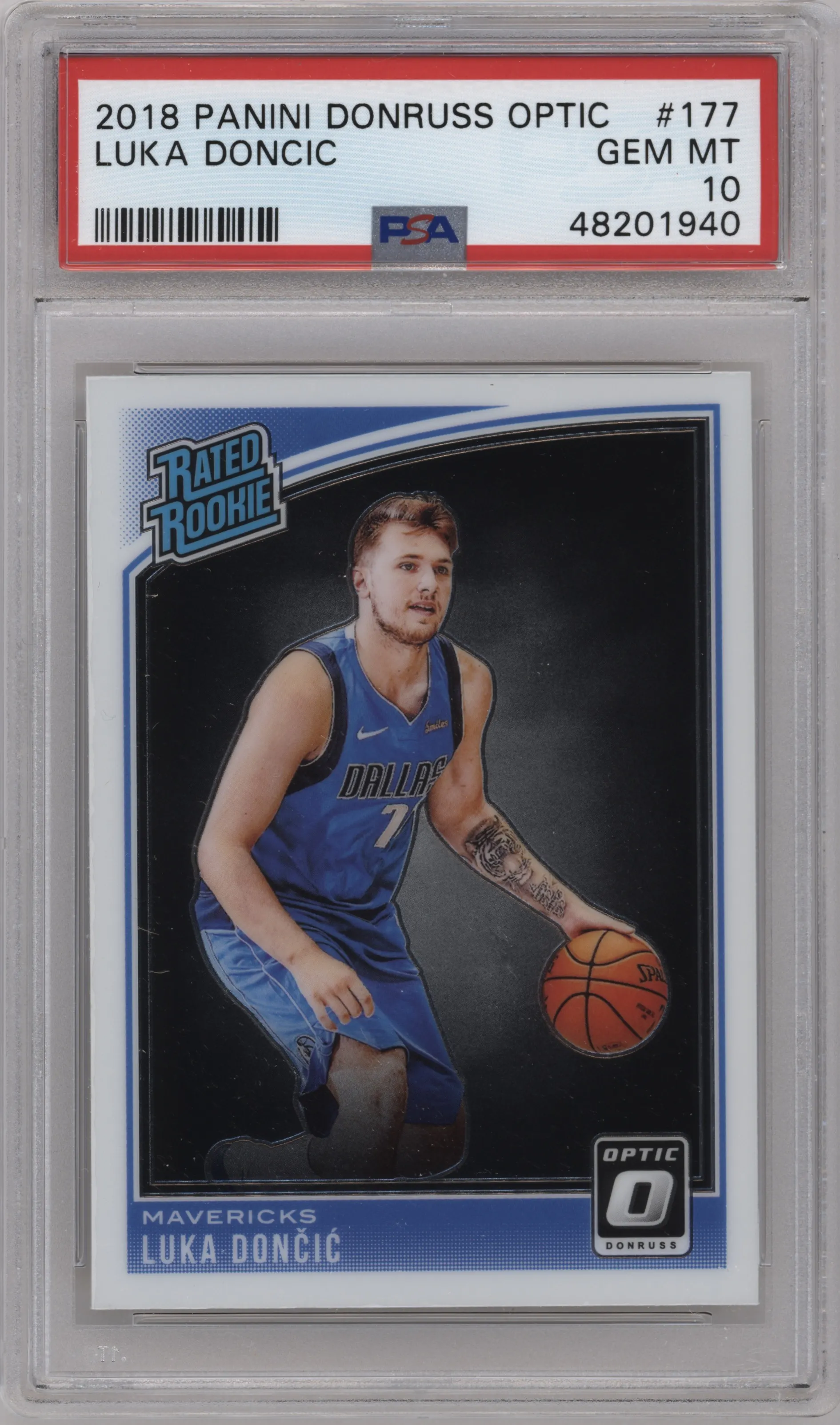 2018 Panini Donruss Optic Rated Rookie Luka Doncic PSA 10