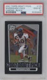 Marshawn Lynch from the 2007 Topps Draft Picks & Prospects set featuring a Chrome Black parallel graded by PSA and given an overall grade of 10.